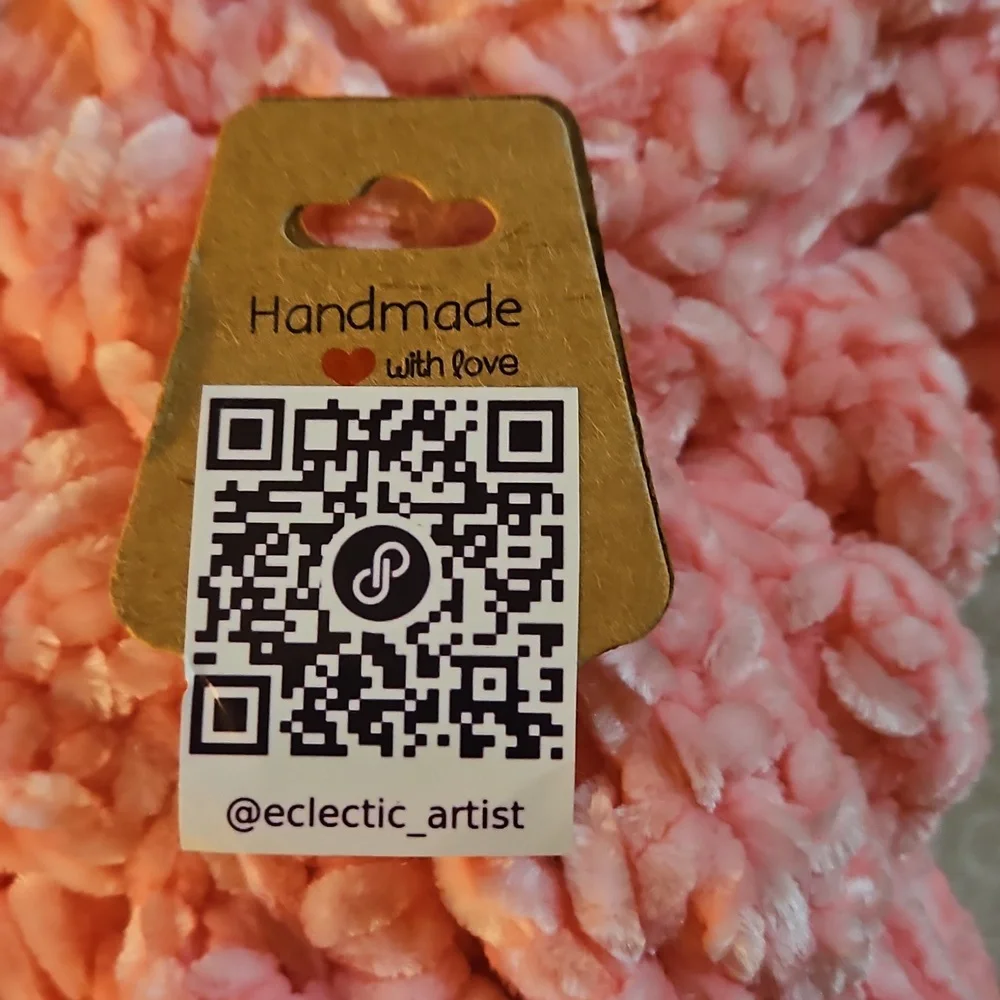Handmade Crochet Breast Cancer Awareness Ribbon Memorial Tribute Art Door Wreath